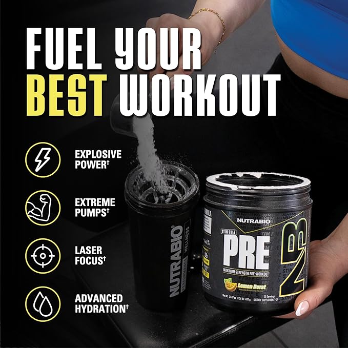 NutraBio STIM-Free PRE Workout for Men, New Formula | Laser Focus, Extreme Pumps | Performance