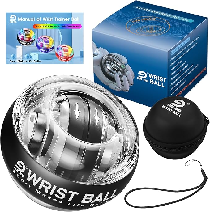 Wrist Trainer Ball Auto-Start Gyroscopic Forearm Exerciser Gyro Ball for Strengthen Arms, Fingers