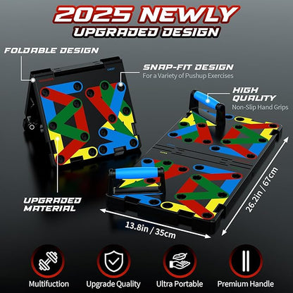 Solid Push Up Board 15 in 1 Home Workout Equipment Multi-Functional Pushup Stands System Fitness