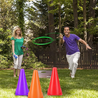 CircleCraft 31 Pcs. Plastic Cones and Rings Games Ring Toss Games for Adults, Carnival Games for