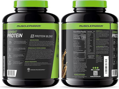 Muscle Pharm Combat Protein Powder, Horchata Flavor, Fuels Muscles for Productive Workouts, 5