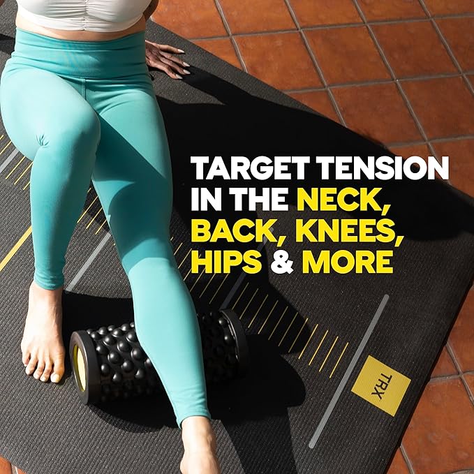 TRX Training Rev Myofascial Release Roller, Travel Massage Roller for Muscles, 14-Inch Round Foam