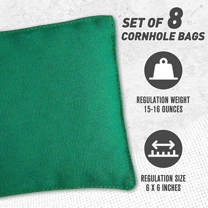 Cornhole Bags Set of 8 Regulation Corn Hole Bean Bags for Cornhole Game, Professional Weather