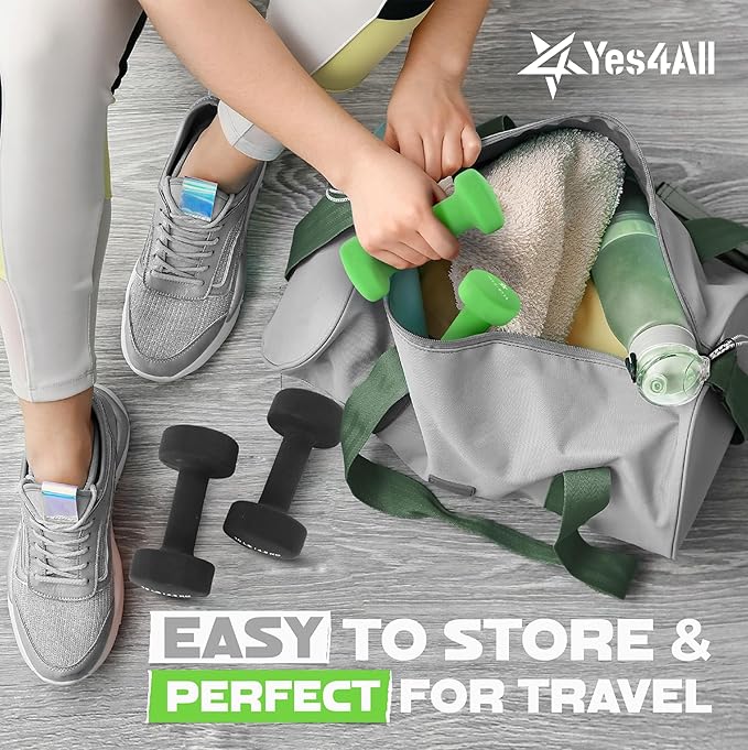 Yes4All Neoprene Coated Dumbbell Hand Weight Sets of 2 - Multiple Weight Options with 15 Colors