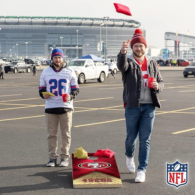 NFL Football 2' x 4' Regulation Size Solid Wood Cornhole Set with Direct Print HD Team Graphics