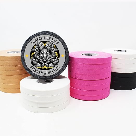 Bighorn Athletics Pro Series Jiu-Jitsu Finger Tape, 8-Rolls with Tin Holder, Enhanced Strength