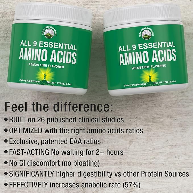 All 9 Essential Amino Acids Powder with 26 Clinical Studies. EAAs 32X Effective vs BCAA / BCAAS