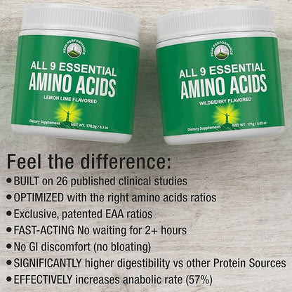 All 9 Essential Amino Acids Powder with 26 Clinical Studies. EAAs 32X Effective vs BCAA / BCAAS