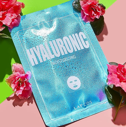 LAPCOS Hyaluronic Acid Sheet Mask, Daily Hydrating Face Mask, Protects & Nourishes Skin, Korean