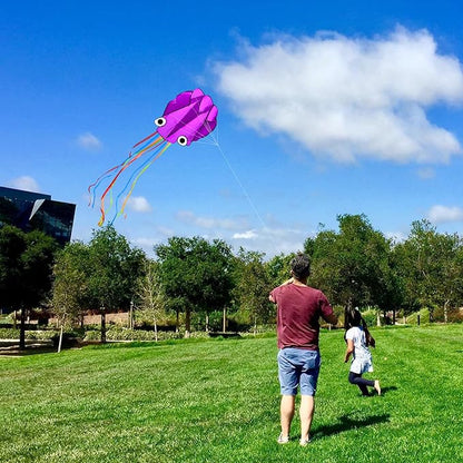 Octopus Kites for Kids & Adults Easy to Fly, 24”x 158” Large Soft Kite Kit for Boys and Girls
