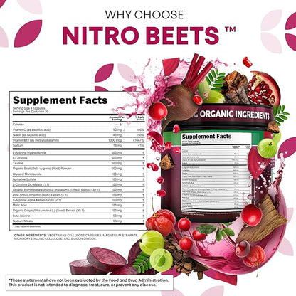 Clean Nutra Organic Beet Root Capsules L Arginine L Citrulline Pine Bark Nitric Oxide Beetroot