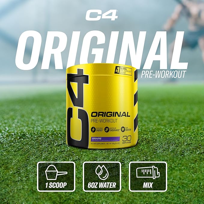Cellucor C4 Original Pre Workout Powder Grape Sugar Free Preworkout Energy for Men & Women 150mg