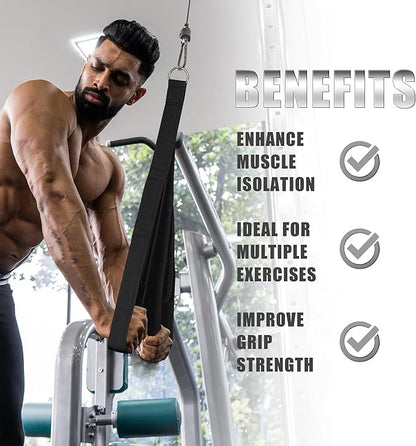 EVMT Tricep Rope 27 inch & 20 inch for Cable Machine – LAT Pulldown Attachments, Heavy-Duty Triceps