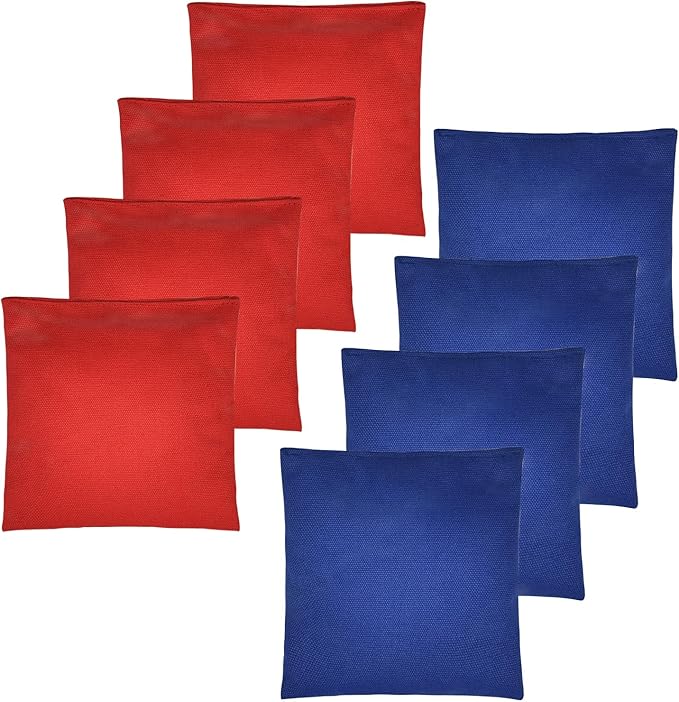 Set of 8 Regulation Cornhole Bags Double Sided, Weather Resistant Bean Bags for Cornhole Toss Game