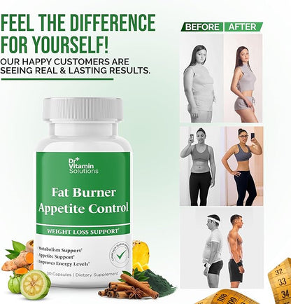 DR VITAMIN SOLUTIONS Fat Burner & Appetite Control Weight Loss Supplements for Women & Men