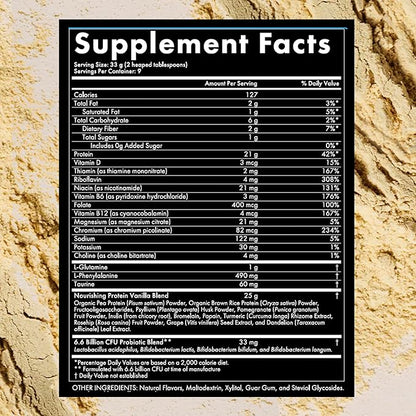 WelleCo, Nourishing Protein, Premium Organic Sprouted Brown Rice & Pea Protein, Vanilla Flavour