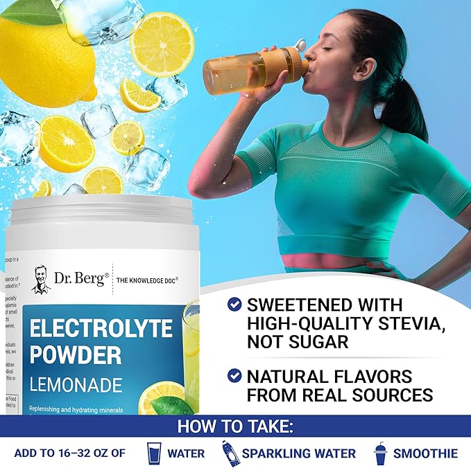 Dr. Berg Zero Sugar Hydration Keto Electrolyte Powder - Enhanced w/ 1000 mg of Potassium & Real