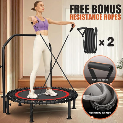 Bungee Rebounder Trampoline,ANCHEER 40" Foldable Fitness Trampoline with 4-Level Adjustable