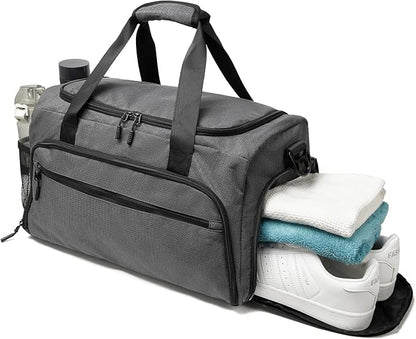 Gym Bag for Men Women, Small Fitness Workout Sports Bag with Wet Pocket & Shoes Compartment, Water