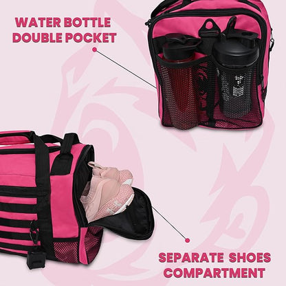 Gym Duffle Bag- Workout, Boxing, MMA, Sports Bag with Shoes Compartment and Adjustable Shoulder