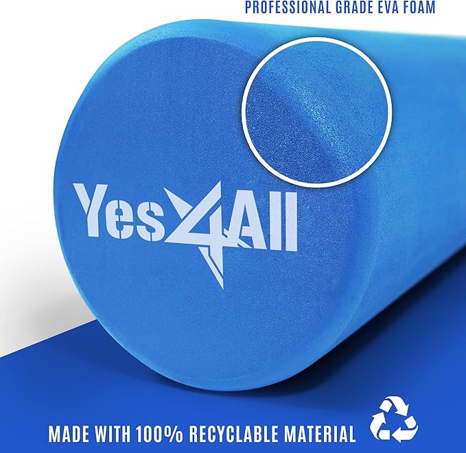Yes4All EVA Firm Foam Roller for Back - Round Back Roller for Exercise, Yoga & Pilates 12/18/24/36