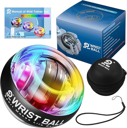 Wrist Trainer Ball Auto-Start Gyroscopic Forearm Exerciser Gyro Ball for Strengthen Arms, Fingers