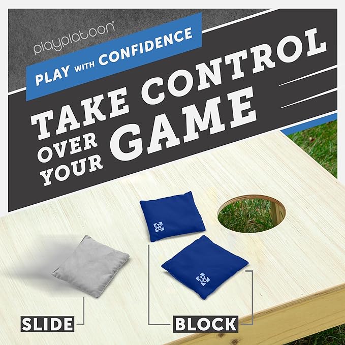 Professional Cornhole Bags - Set of 8 Regulation All Weather Double Sided - Sticky Side/Slick Side