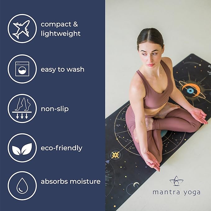 Mantra Yoga Travel PRO 1.5mm - Foldable Fitness & Exercise Mat with Bag | Lightweight, Compact &