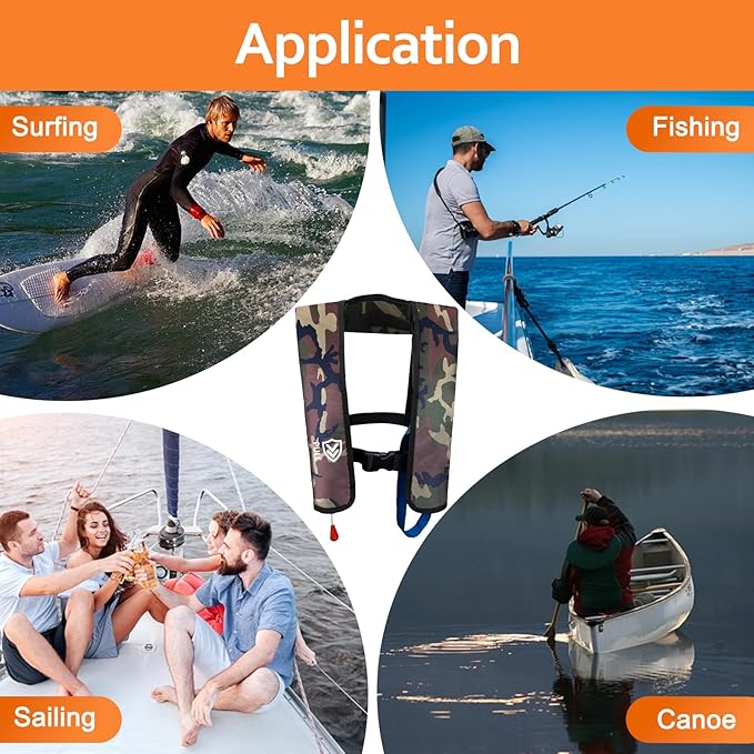 Automatic/Manual Inflatable Life Jacket| Inflatable PFD Kayak Vest Adult| Life Vest for Adults|