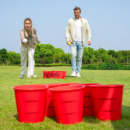 ropoda Giant Yard Pong,Yard Games with Durable Buckets and Balls - Choose Red Large, XL, or Green