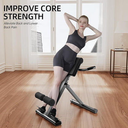 Roman Chair Hyperextension Bench – Adjustable Back Extension Machine for Glutes, Hamstrings & Lower