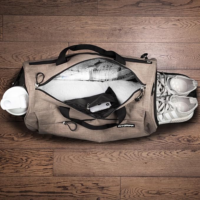 Fitgriff® Gym Bag for Men & Women with Shoe & Wet Compartment - Duffle Bag for Travel, Sports