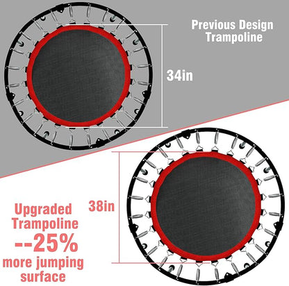 450 LBS Foldable Mini Trampoline for Adults & Kids 40" Rebounder Trampoline with Adjustable Foam