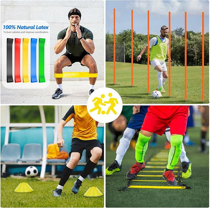 Soccer Agility Training Poles Equipment |Adjustable Soccer Equipment for Training Includes 6