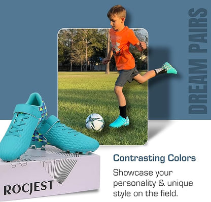 Soccer Cleats for Kids & Youth | Lightweight Football Shoes for Firm Ground | Durable Girls & Boys