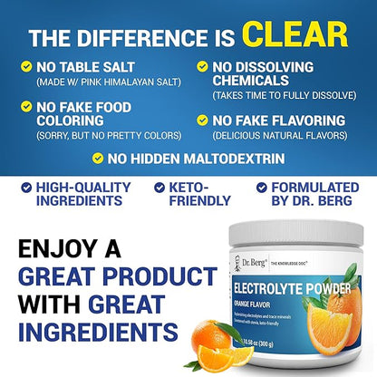 Dr. Berg Zero Sugar Hydration Keto Electrolyte Powder - Enhanced w/ 1000 mg of Potassium & Real