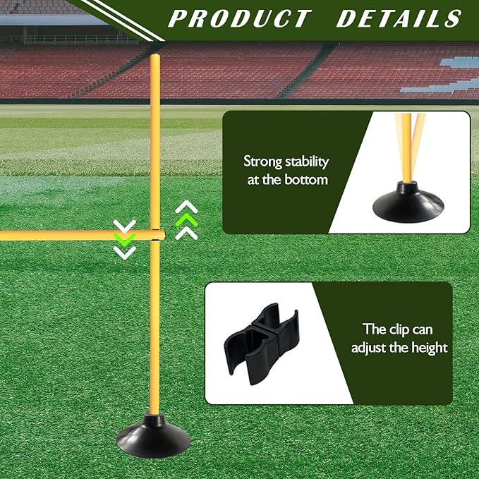TNZMART 4.9 FT Agility Poles Adjustable Hurdles for Soccer Football Speed Training Equipment Track