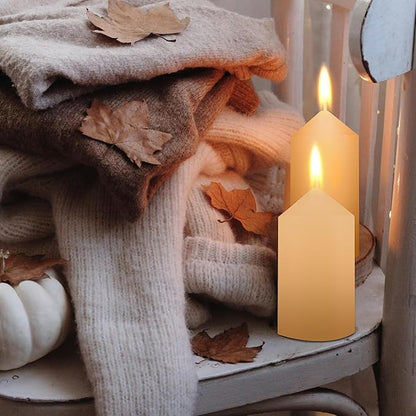 36 Pcs Pillar Candles, Unscented Ivory White Pillar Candles Bulk Set, Long Burning Wax Candles