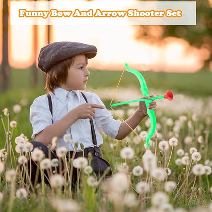 60 Pack Kids Bow and Arrow Sets Mini Bow and Toy Arrow Small Archery Bow Shooter for Kids Sports