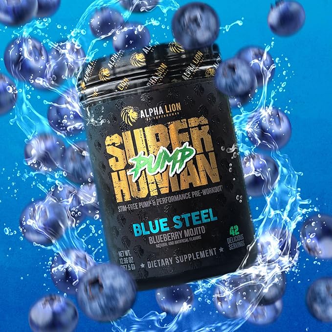 ALPHA LION Superhuman Pump Pre Workout Powder, Nootropic Caffeine & Stim Free Preworkout