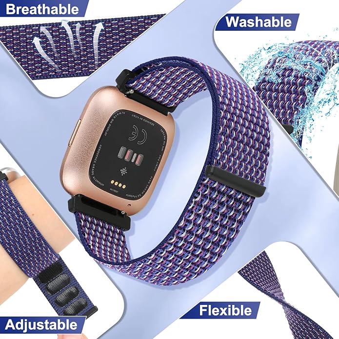 Tiptops 3 Pack Bands Compatible with Fitbit Versa 2/Fitbit Versa/Versa Lite/Versa SE for Women Men