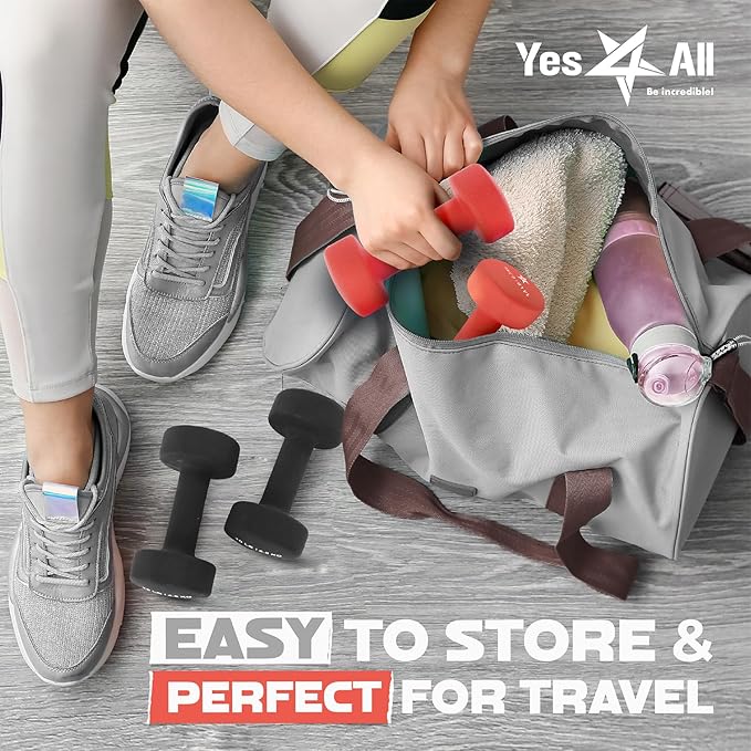Yes4All Neoprene Coated Dumbbell Hand Weight Sets of 2 - Multiple Weight Options with 15 Colors