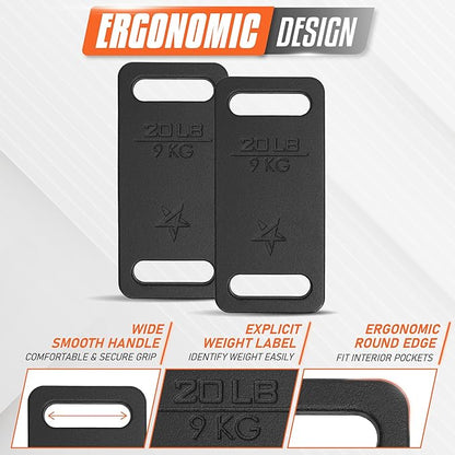 Yes4All Ruck Weight Plate, Cast Iron Rucking Plates with Wide Grip for Swings, Squat, Strength
