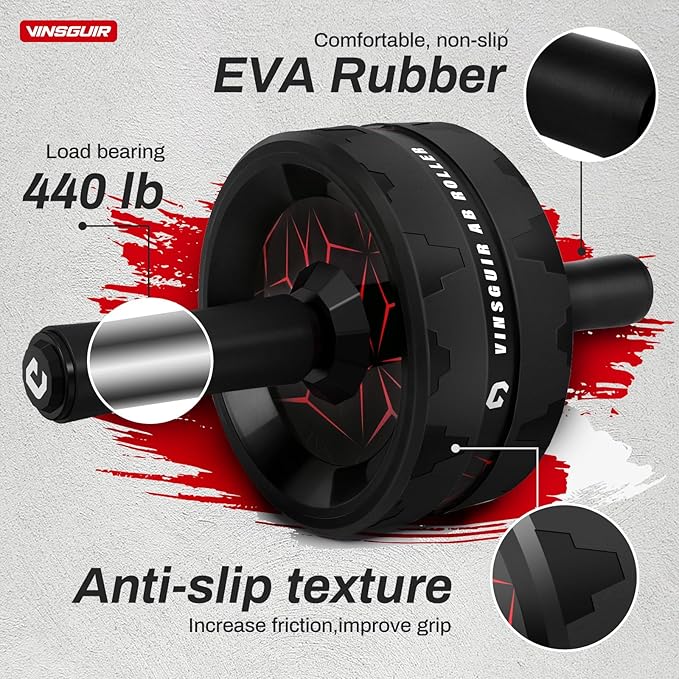 VINSGUIR Ab Roller Wheel, Abs & Core Workout Equipment for Home Gym with Knee Pad Accessories