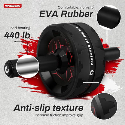 VINSGUIR Ab Roller Wheel, Abs & Core Workout Equipment for Home Gym with Knee Pad Accessories