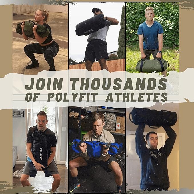Polyfit Classic Sandbag - Heavy Duty Workout Sandbag for Fitness with 8 Gripping Handles for Sand