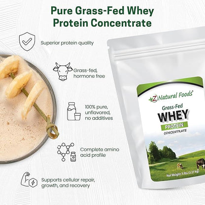 Z Natural Foods Grass-Fed Whey Protein Concentrate - Clean Whey Protein Powder from New Zealand