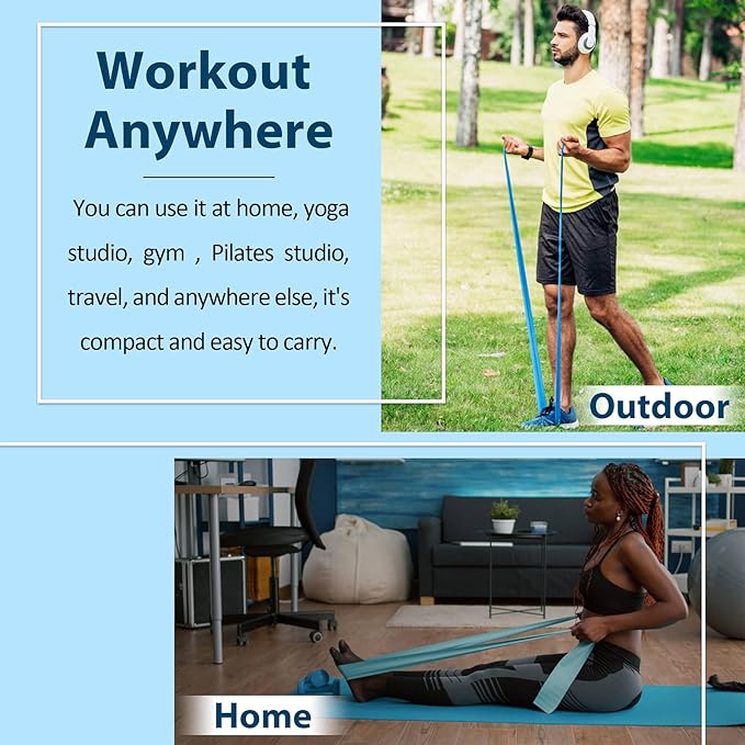 Resistance Bands for Working Out, Physical Therapy Bands, Latex Free Elastic and Exercise Bands Set