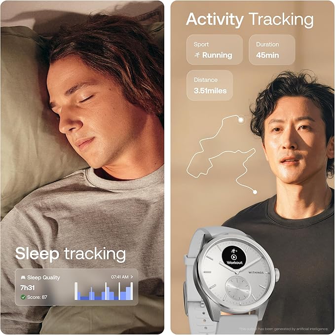 Withings ScanWatch 2 - Hybrid Smart Watch, Heart Rate Monitoring, Fitness Tracker, Cycle Tracker