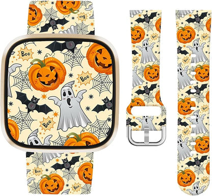 Watbro Halloween Holiday Band Compatible with Fitbit Versa 3 / Sense/Fitbit Versa 4 / Sense 2 Bands